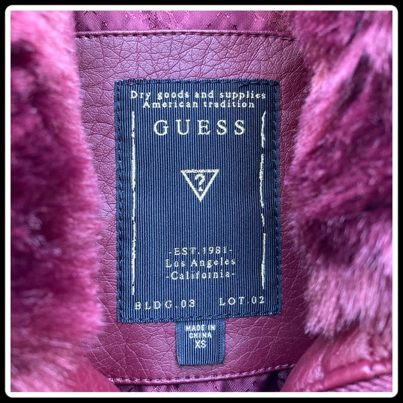 Guess burgundy fur vest - Picture 3 of 11